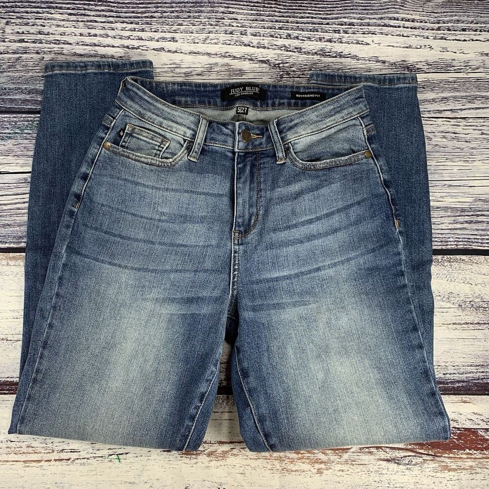 Judy Blue Boyfriend Fit Mid Rise Blue Jeans 88270 Women’s Size 5/27